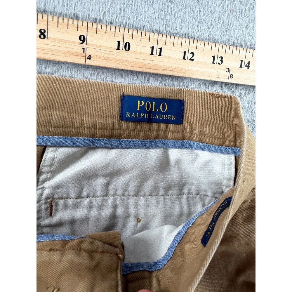 Polo Ralph Lauren Chino Shorts Mens 29 All Over Pony logo Khaki Classic Fit